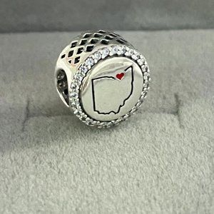 Pandora Love Cleveland Ohio Map Dangle Charm Pendant